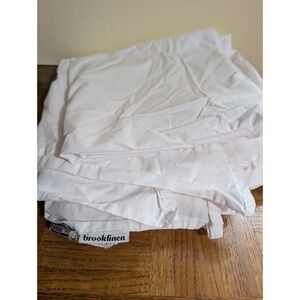 Brooklinen Percale Cotton core Sheet White Flat Sheet Queen 1 Piece Super Soft